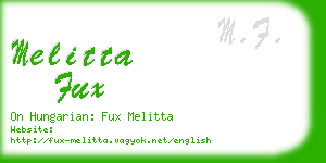 melitta fux business card